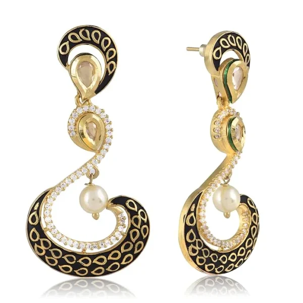 Multicolored Antique Gold Plated Alloy Studded With Jarkans And Kundan | Babusona
